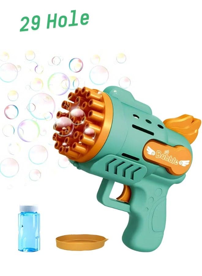 29-Hole Bubble Blower with Colorful Lights, Bubble Maker for Kids and Adults, Fun Outdoor Birthday Party Gift Camping Summer Toy