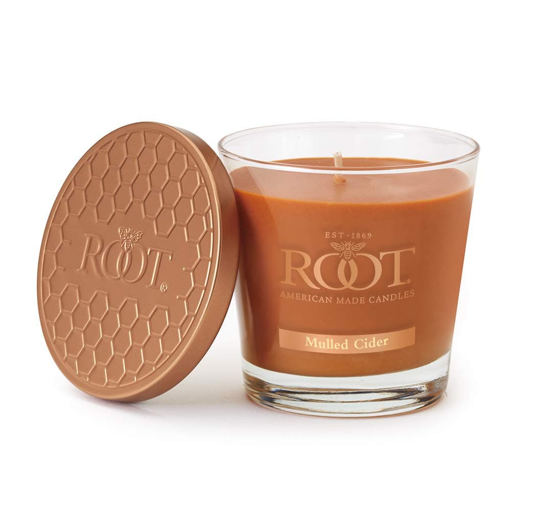 Root Candles Fall Scented Candles Honeycomb Veriglass Premium Handcrafted Beeswax Blend Candle Small Mulled Cider