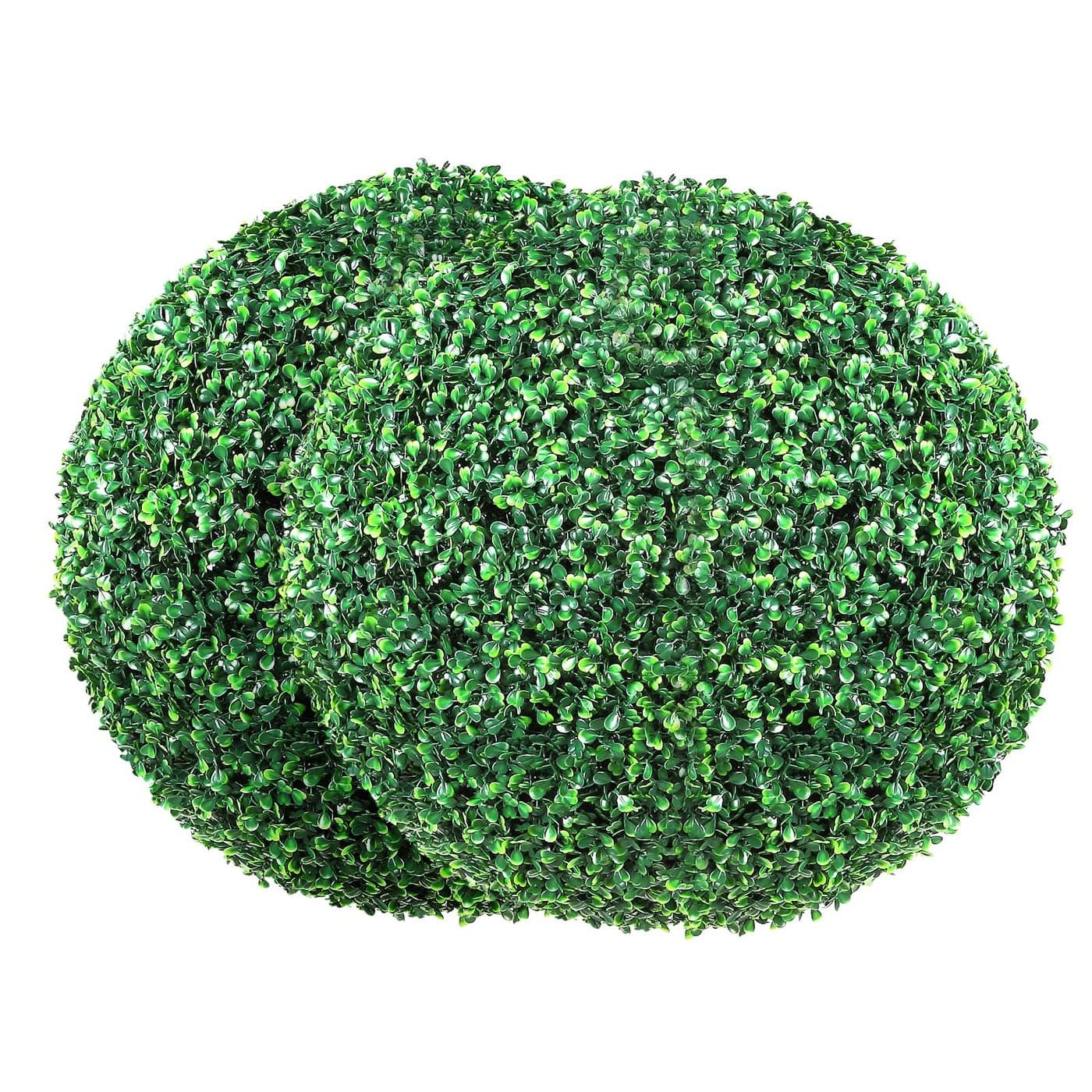 VEVOR 2 Pcs 20 Artificial Plant Topiary Ball Faux Boxwood Balls with 2 LED Light String AllYear Green Faux Plant Decorative Balls for Backyard BalconyGarden Wedding and Home Dcor