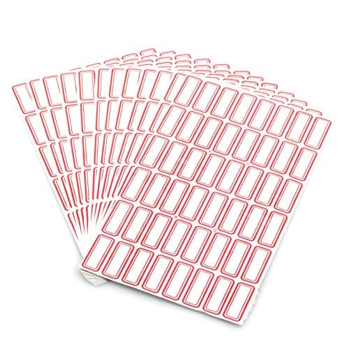 PZRT 12 Sheet / 576pcs Self-Adhesive Label Stickers for Office Supply Laboratory Label Product Classification Stationery Stickers Price Tag Post Writable Blank Sticker 3.2x1.1cm