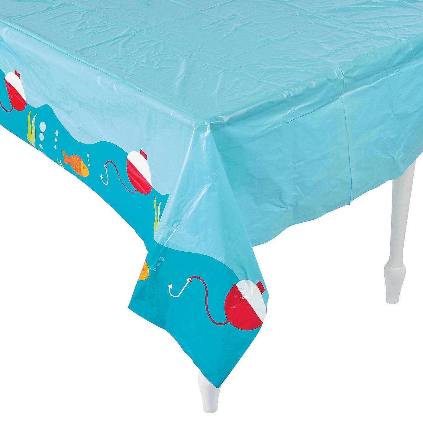 Fun Express Little Fisherman Table Cloth Cover 9 feet Long Fishing and Birthday Party Supplies