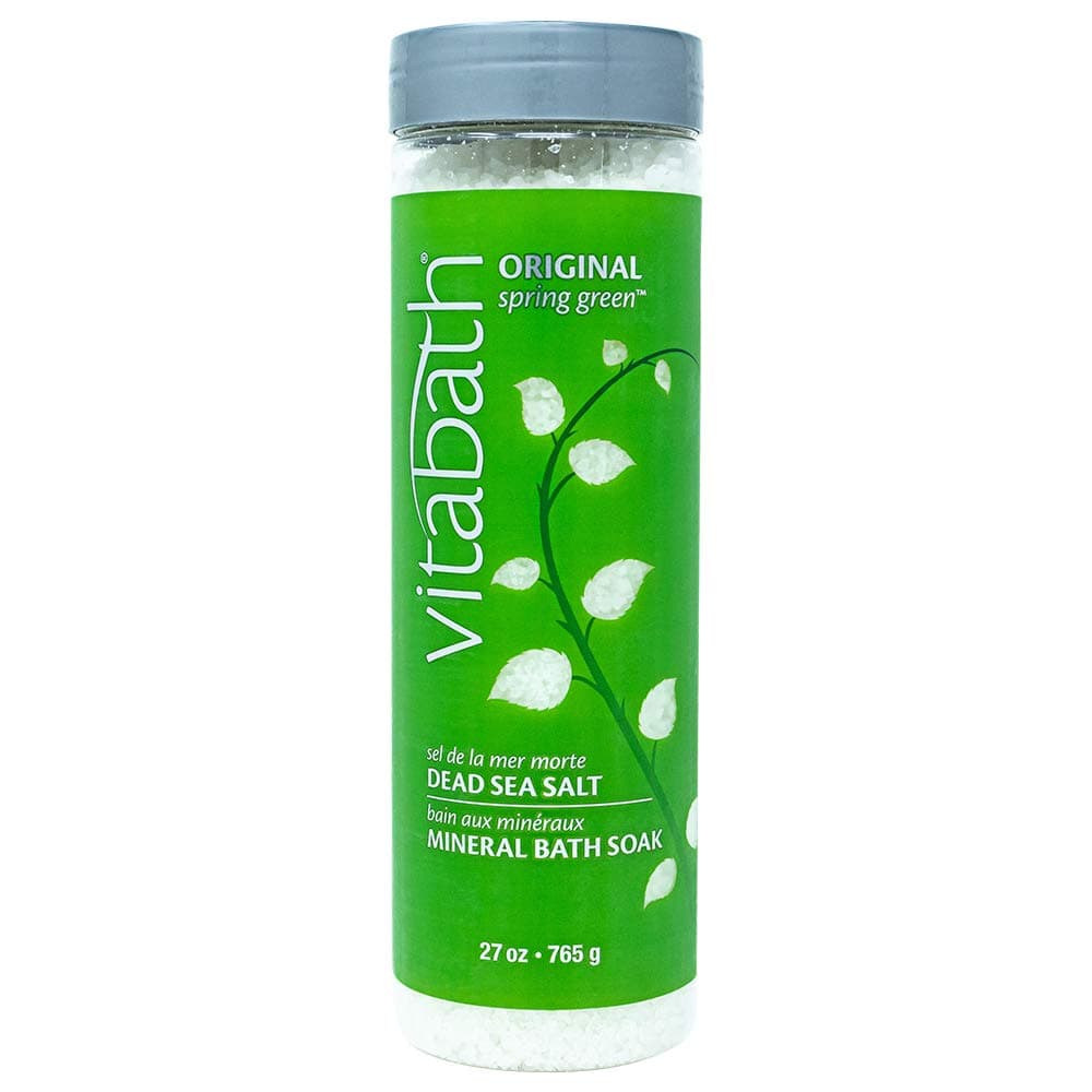 Vitabath Original Spring Green Mineral Bath Soak Reviving Muscle Recovery Soreness Tension Relaxing Dead Sea Salts Skin Nourishing Botanical Oils for Women Men CrueltyFree 27 oz