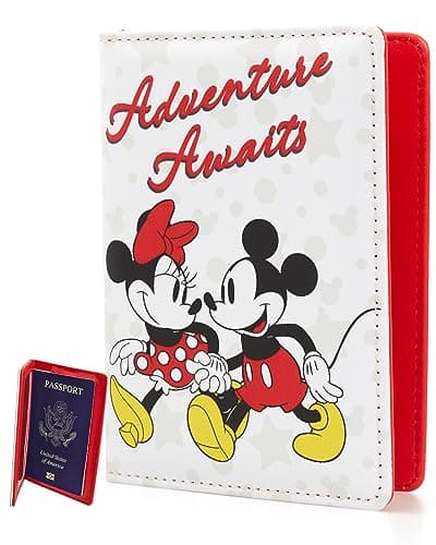 Disney Mickey Minnie Mouse Passport Holder Officially Licensed Passport Holder for Women Travel Essentials for Women