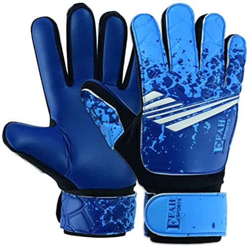 EFAH SPORTS Soccer Goalkeeper Gloves for Kids Boys Children Youth Football Goalie Gloves with Super Grip Protection Palms (Size 2 Suitable for 4 to 5 Year Old, Blue)