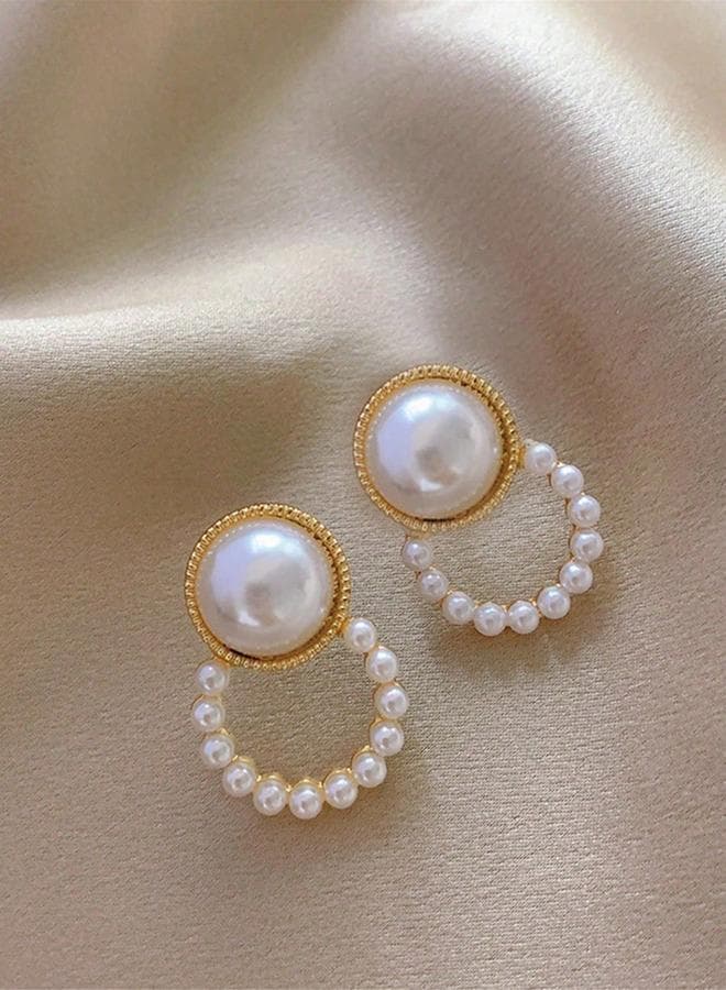 Set of 5 - Faux Pearl Embellished Earrings