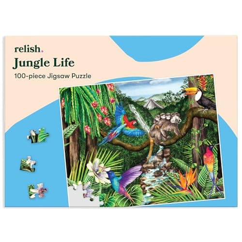 Relish 100 Piece Puzzles for Adults Jungle Life Dementia Jigsaw Puzzle Dementia Products for Elderly