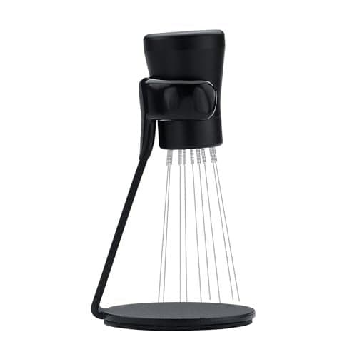 Normcore WDT Distribution Tool V2.1 with Stand - 0.23mm 8 Prong Espresso Distribution Tool - Magnetic Coffee Stirrer with 16 Extra Needles