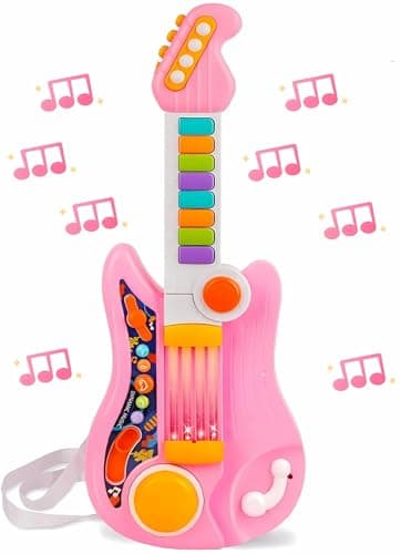 Kids Guitar Electric Toddler Baby Music Toys for Ages 24 with Piano Mode Strap and Lights Child Musical Instruments Ideal for 2 Year Old Girls Boys Birthday