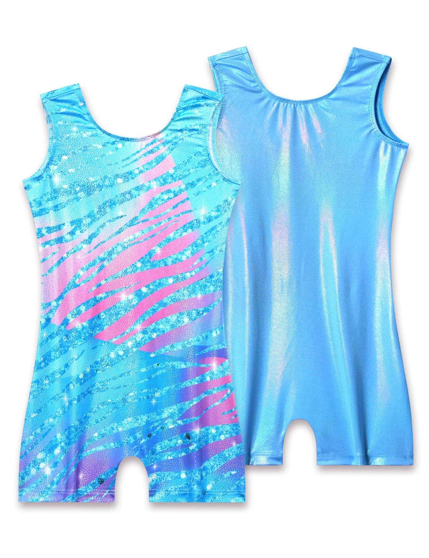 Nokecina Gymnastics Leotards for Girls Size 1t 2t Blue Green 2 Packs Sparkly Toddler Tumbling Unitards