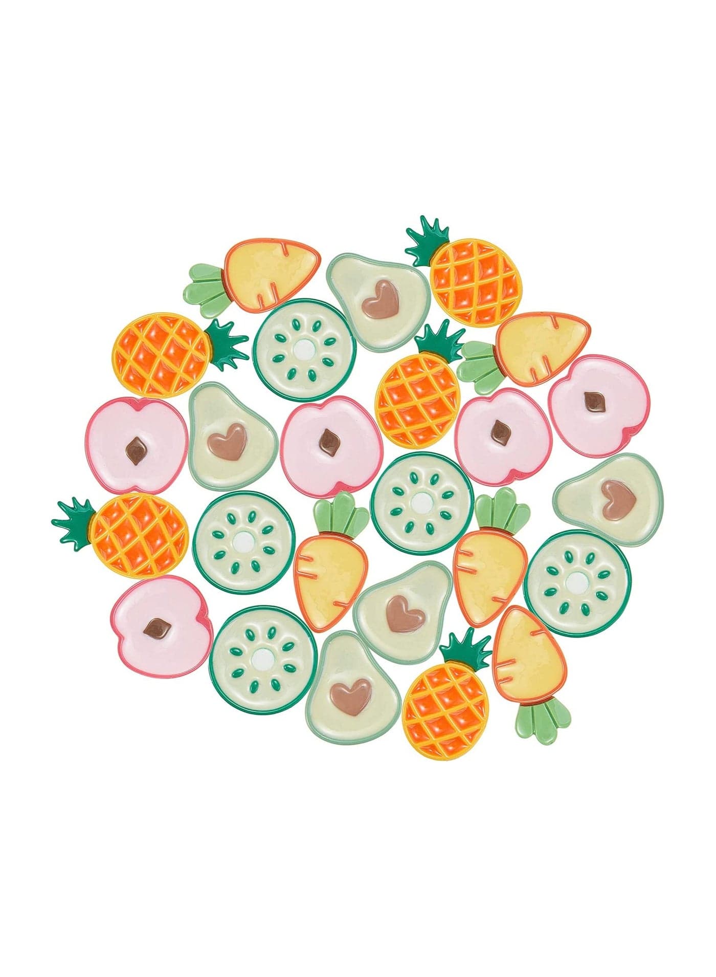 25pcs Simulation Fruit Cabochons Pineapple Avocado Peach Lemon Cabochons Cute Food Resin Cabochons for Jewelry Making Craft Making