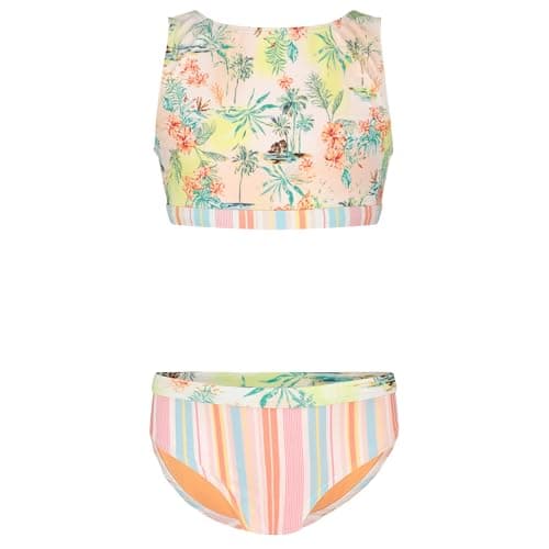 Roxy Girls' Two-piece Bikini Swimsuit Set, UPF 50+ Sun Protection, Quick-Dry Bathing Suit, Cloud Dancer, 7