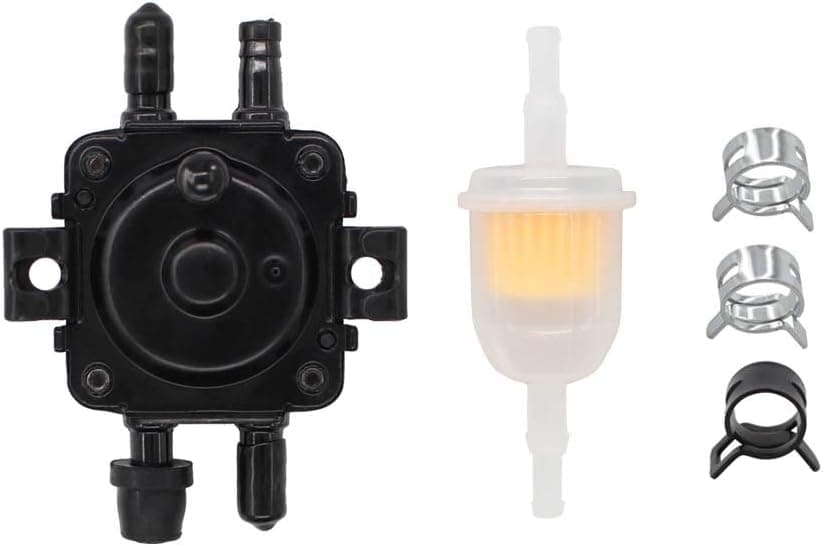 MOTOKU Fuel Pump with Filter and Clamps for John Deere Tractors and Onan Generators