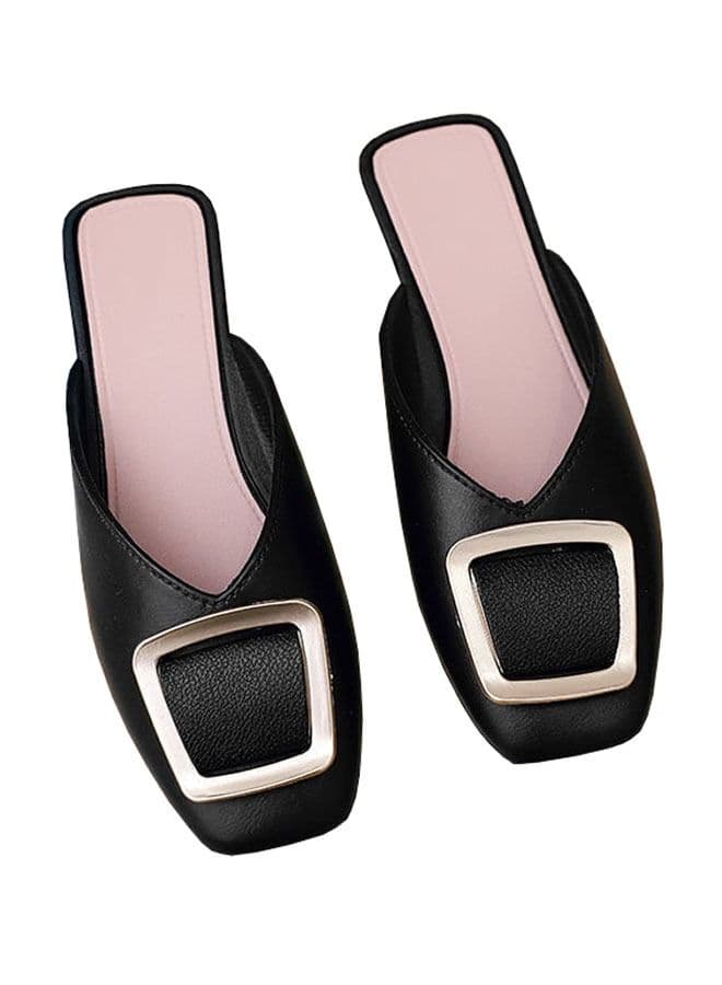 Ladies Fashion Square Buckle Baotou Slippers Outdoor or Indoor Flat Slipper Sandals