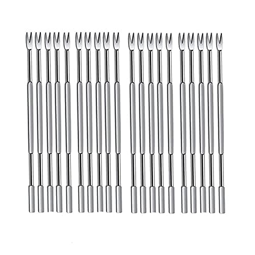 20 Pcs Robust and Lobster Forks, Sea Food Tools Set, Nut Cracker, Nut Picker Tool Fruit Fork Stainless Steel Walnut Clip Silver Colour Kitchen Gadgets