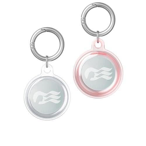 Orisell Princess Cruise Medallion Holder Waterproof with Keychain,Dust and Scratch Proof for Bags, Keys, Trousers,And More (2 pack (clear+pink))