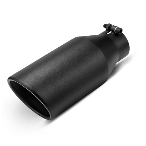EVIL ENERGY 3" to 5" Diesel Exhaust Tip for Trucks, Universal Bolt-On, Black Powder Coated Stainless Steel, 12" Length