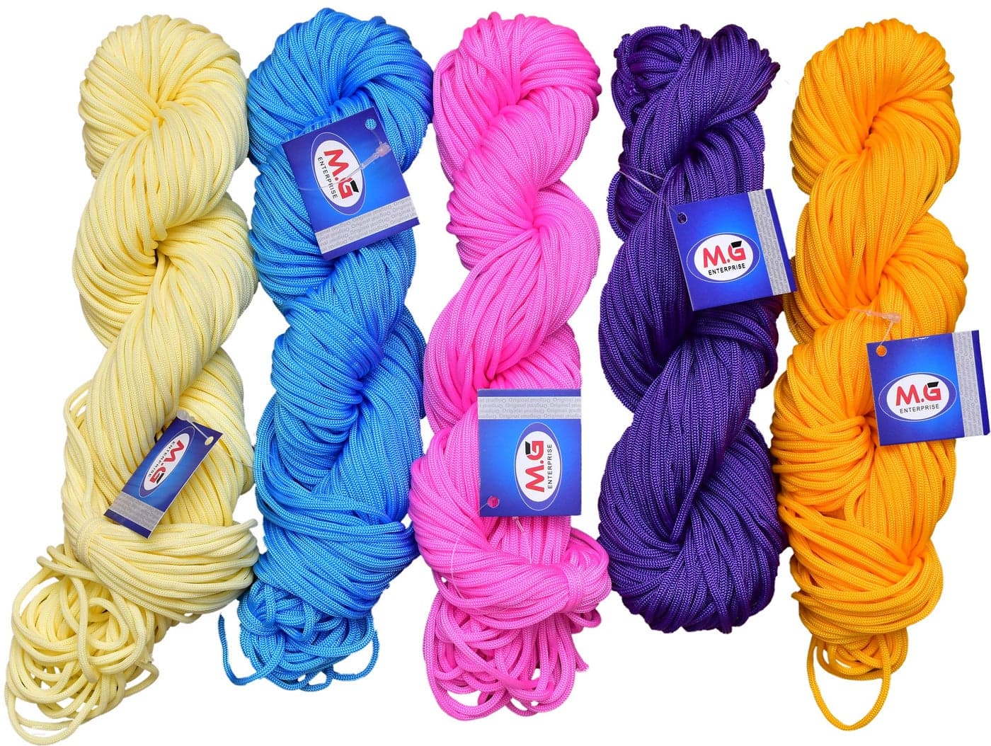 M.G ENTERPRISE Macrame Combo 03 Braided Cord Thread Nylon Knot Rope Sturdy Cording, Mild Resistant DIY 3 Mm 7 Meter Each (Trial Pack) For Jewelry Making, Bags & Art Craft , Multicolor