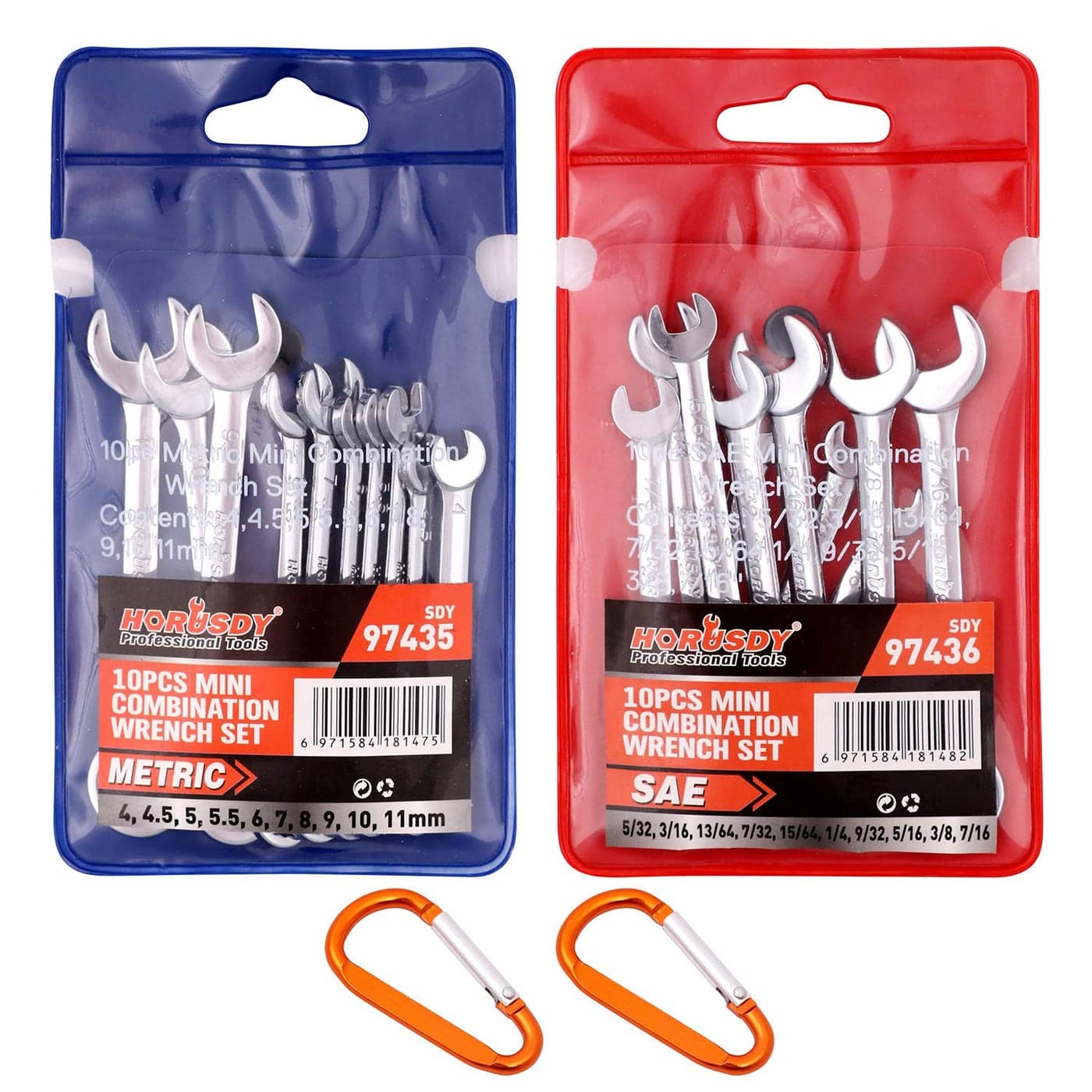 HORUSDY 20Piece Mini Wrench Set Small Wrench Set Metric and SAE Mini Combination Wrench Sets