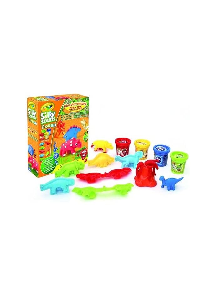 Crayola Silly Scents Dinosaurs Medium Set – Scented Modeling Dough with Fruit Scents & Dino Molds – Creative Toy for Kids Ages 2+