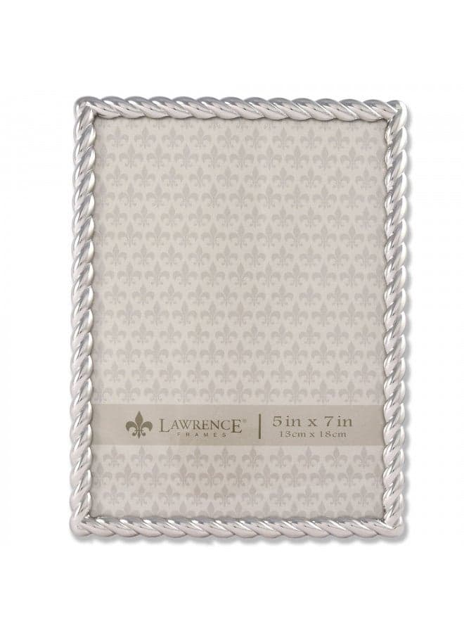 Lawrence Frames Rope Design Metal Frame, 5x7, Silver