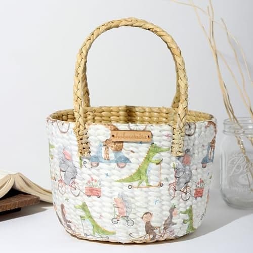 Habere India-All the Cultures Fabricating India Handmade Cane Gift Hamper Baskets | Desk Organiser | Fruit Baskets | Round Hamper Basket (Design 11)