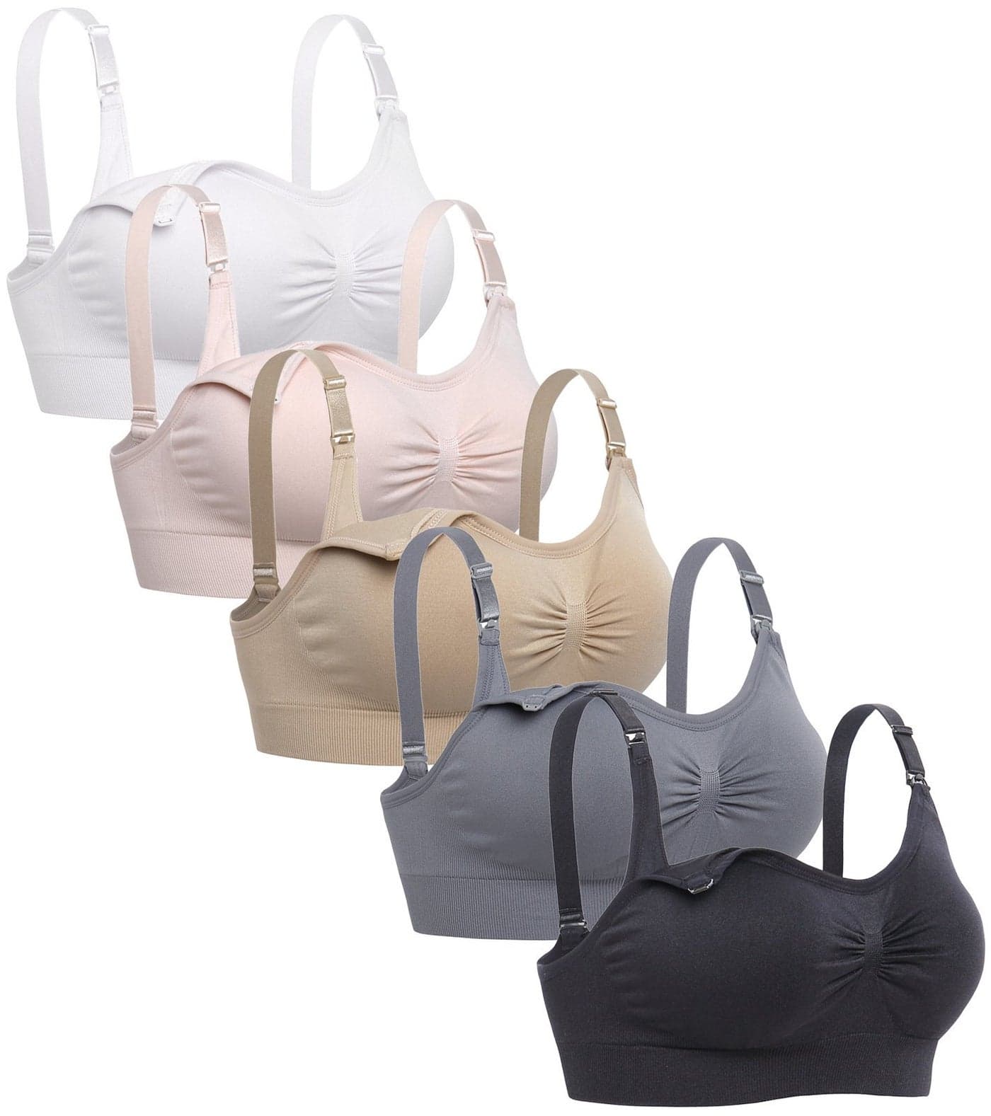 Lataly Womens Sleeping Nursing Bra Wirefree Breastfeeding Maternity Bralette Color Pack of 5 Size XL
