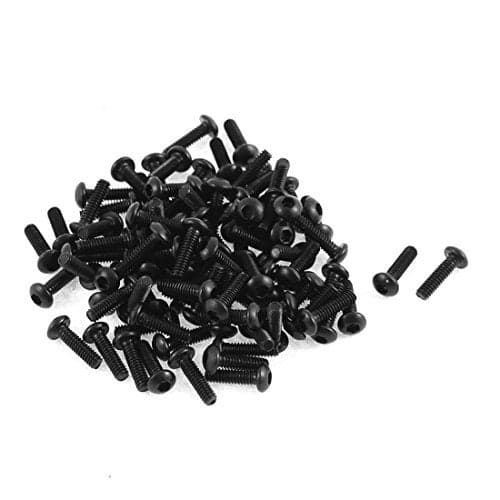 uxcell M2x7mm 10.9 Alloy Steel Button Head Hex Socket Cap Screw Bolt 100pcs