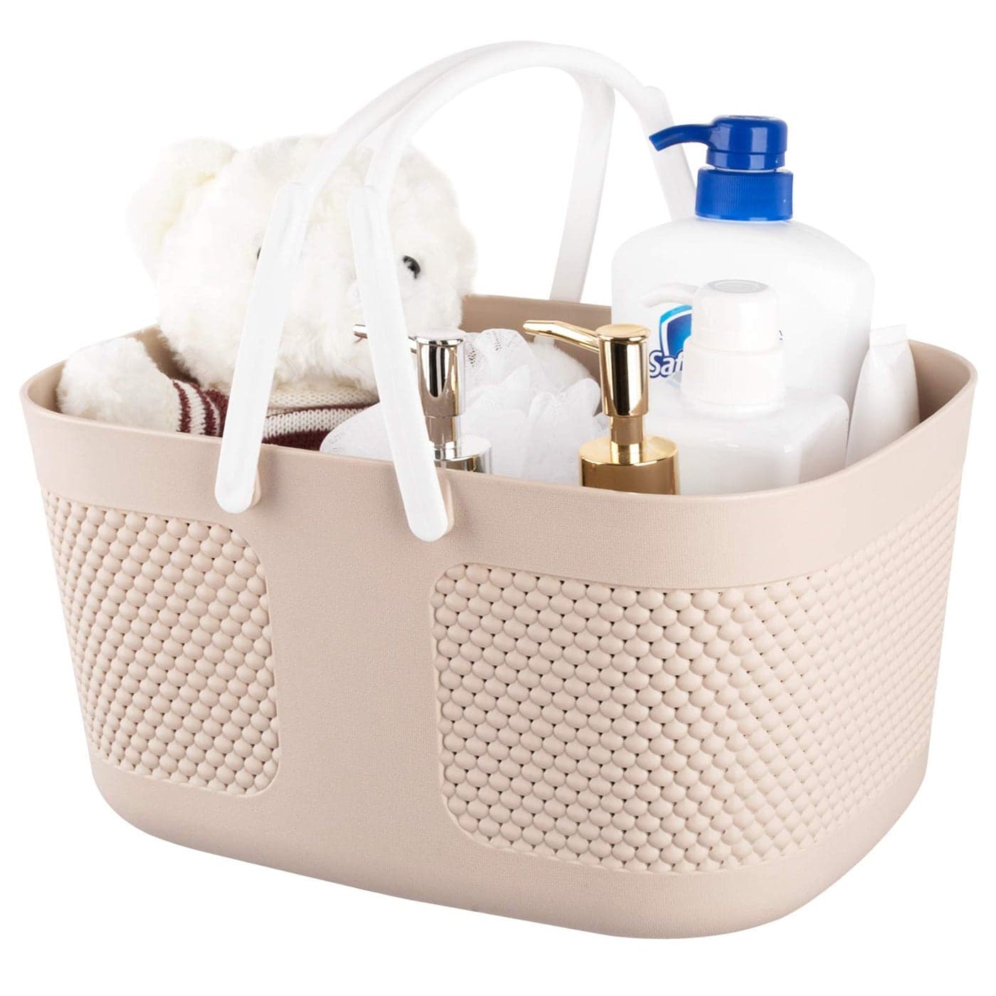 Shower Caddy Basket Portable Large Capacity Thickened Plastic Organizer Storage Tote with Handles Drainage Toiletry Bag Bin for Bathroom College Dorm Room Essentials Kitchen Camp Gym Khakis