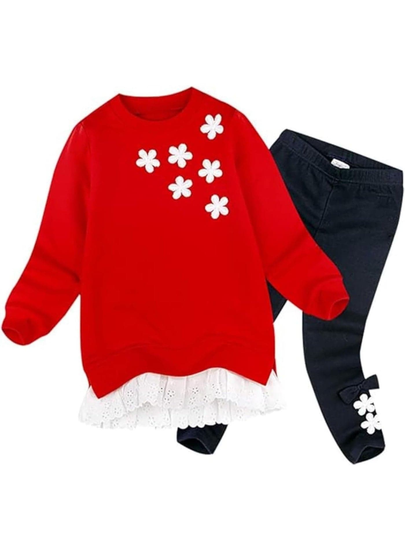 BOMDEALS Adorable Cute Toddler Baby Girl Clothing 2pcs Outfits(303,Red,120)
