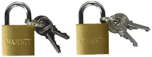 Topzone 25mm 1 inch Small Mini Solid Brass Padlock with 2 Keys Pack of 2