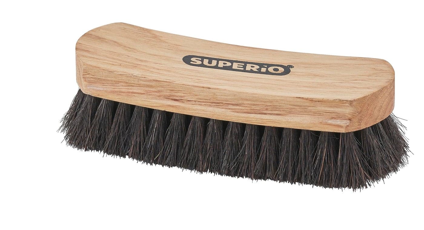 Superio Shoe Brush - Premium 7" Soft Bristles - Ideal for Cleaning and Polishing Shoes and Boots - Creates an Inimitable Shine on Leather - Sturdy and Durable