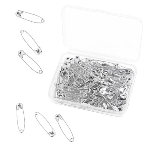 100 Pack Silver Safety Pins Assorted Galvanized Steel Bulk Safety Pins for Sewing Clothes Arts Craft 15 Inch 38 mm