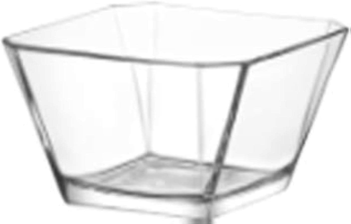 LAV 1025 Ounce Glass Bowls Elegant Geometric Squared Shape Made from Thick Durable Glass Great for Dessert Condiments Candies and More Microwave and Dishwasher Safe 6 Piece Set