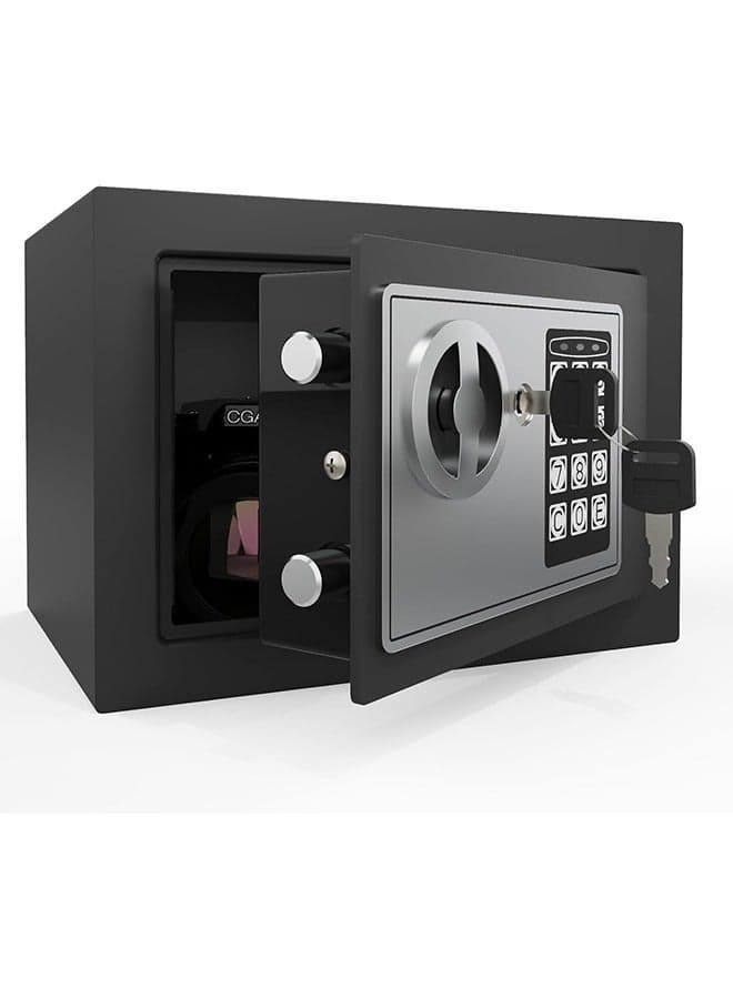 Security Safe, Digital Keypad Steel Alloy Store Documents, Cash, Jewelry, Suitable for Home/Office/Hotel (Black)