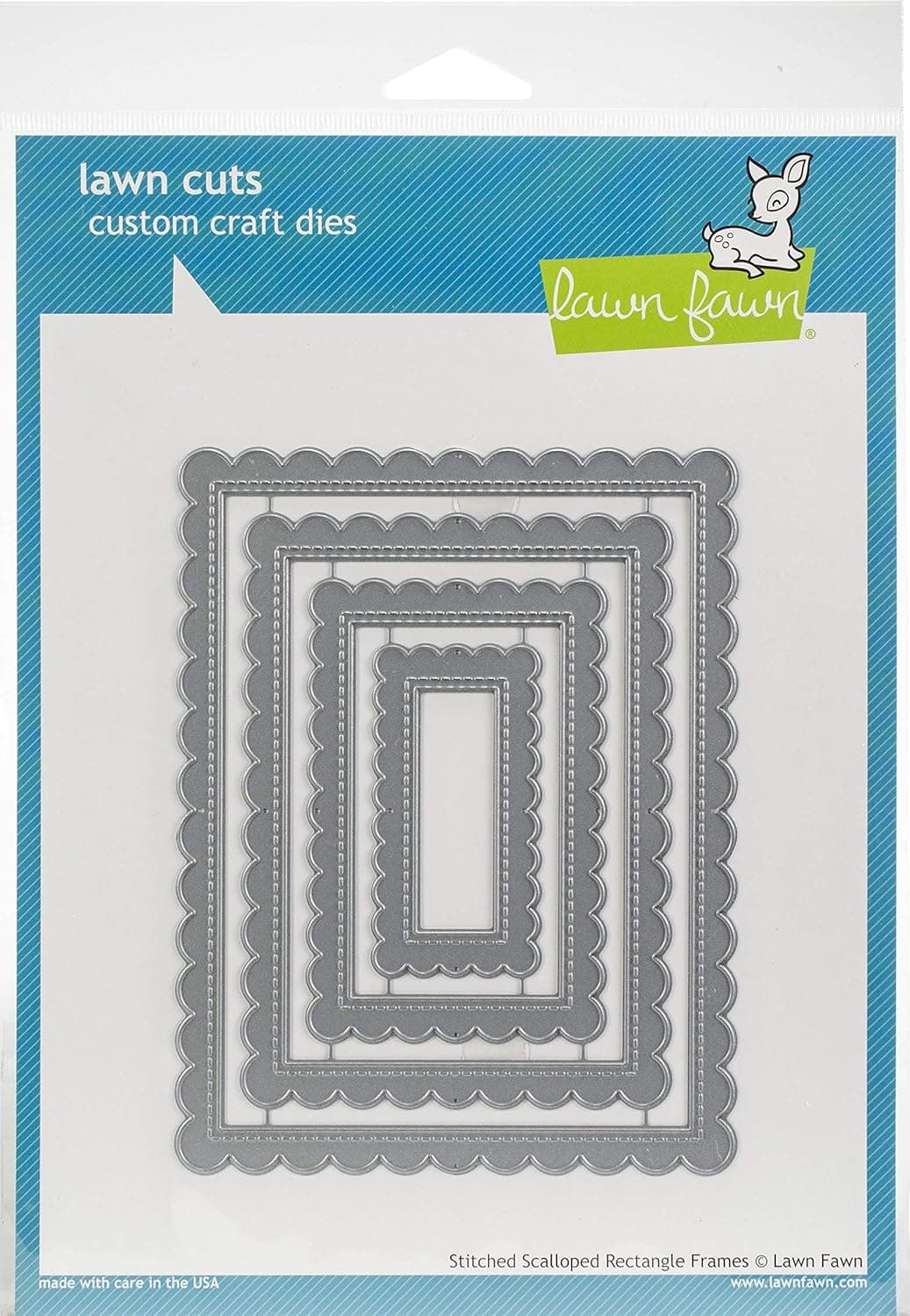 Lawn Cuts Craft Die Lf1719 Stitched Scalloped Rectangle Frames