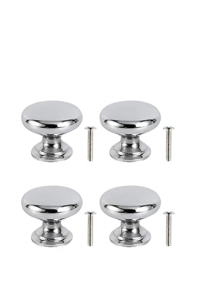 Round Cabinet Knob Stainless Furniture Pull Handle, Simple u0026 Sturdy, Knob Diameter: 25 mm, 4 Pack for Kitchen Cupboard Door, Bedroom Dresser Drawer, Bathroom Wardrobe Hardware