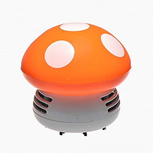 Aliotech Mini Cute Table Dust Vacuum Cleaner Mushroom Shaped Portable Corner Desk Vacuum Cleaner Mini Cute Vacuum Cleaner Dust SweeperOrange
