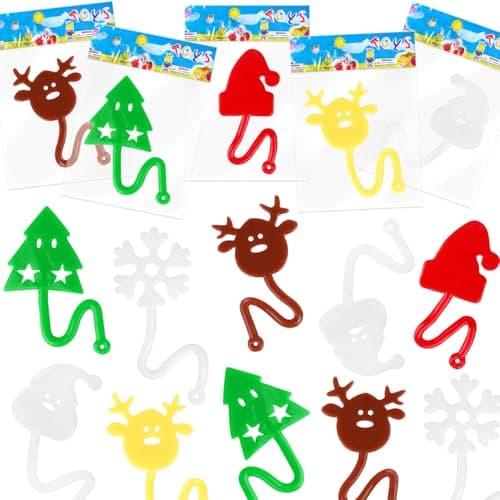 DERAYEE 30PCS Christmas Sticky Hands Toys Christmas Stretchy Sticky Toys Stocking Stuffers Holiday Party Bag Fillers for Kids Boys Girls Xmas Party Classroom Rewards Gifts