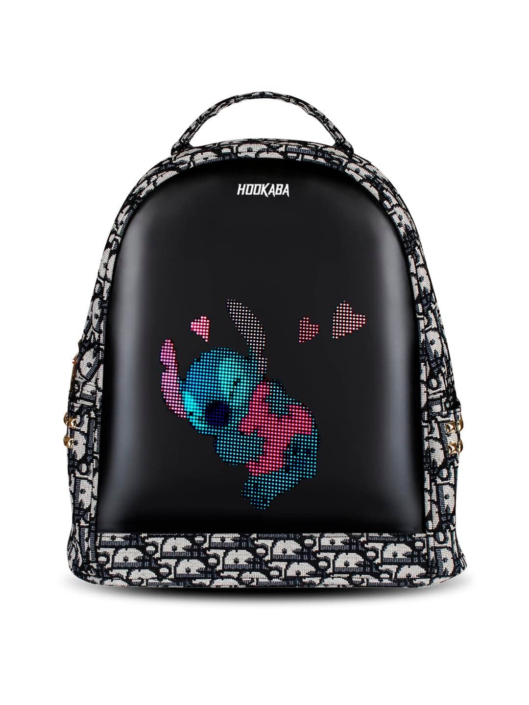 Hookaba Dazz Roll LED Backpack 14L (Grey) | Smart Pixel Display Bag | App Controlled, USB charge, Programmable Screen & Water Resistant | For School, College, Travel, Gym | Daypack for Women & Girls