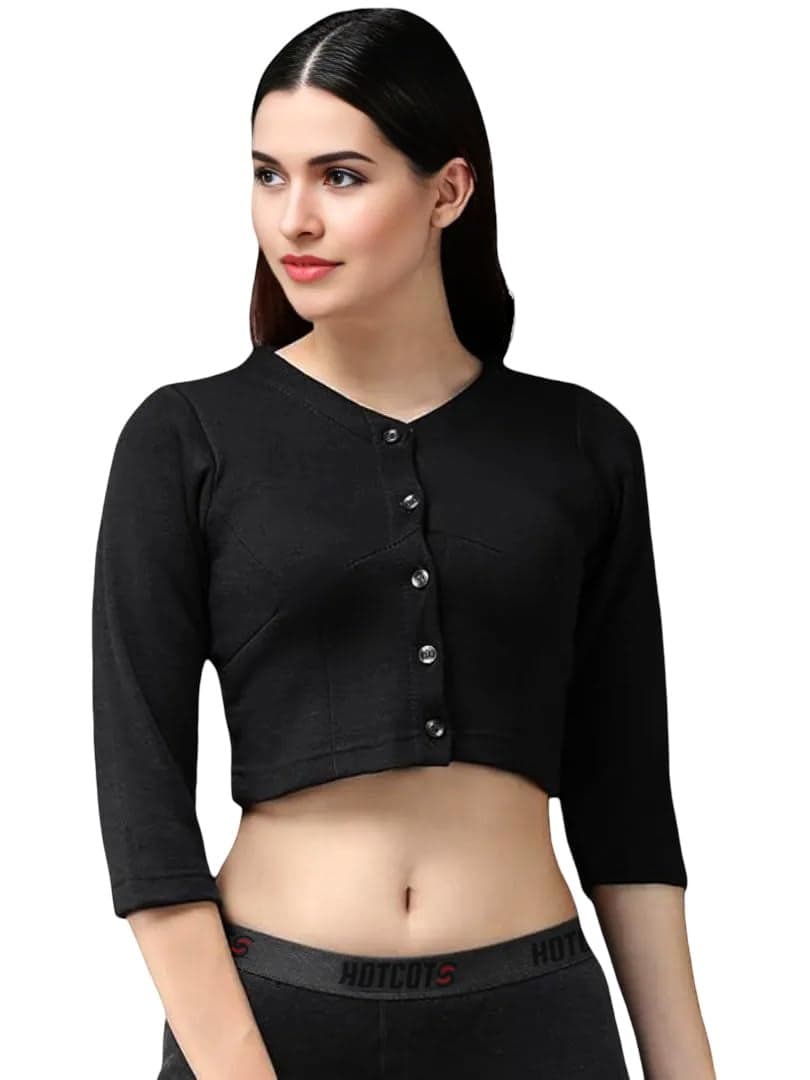 Lux Inferno Hotcots Women's Thermal Blouse – Lightweight Solid Warm Top for Layering
