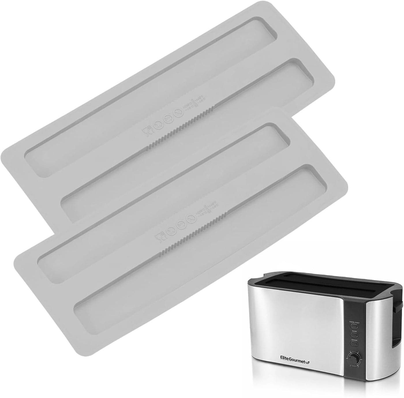 2Pcs Silicone Toaster Lid, Toaster Dirt Cover Toaster Appliance Top Cover, Toaster Protector Bread Maker Cover for Bread Machine, Sandwich Machine Part Accessories (Grey)