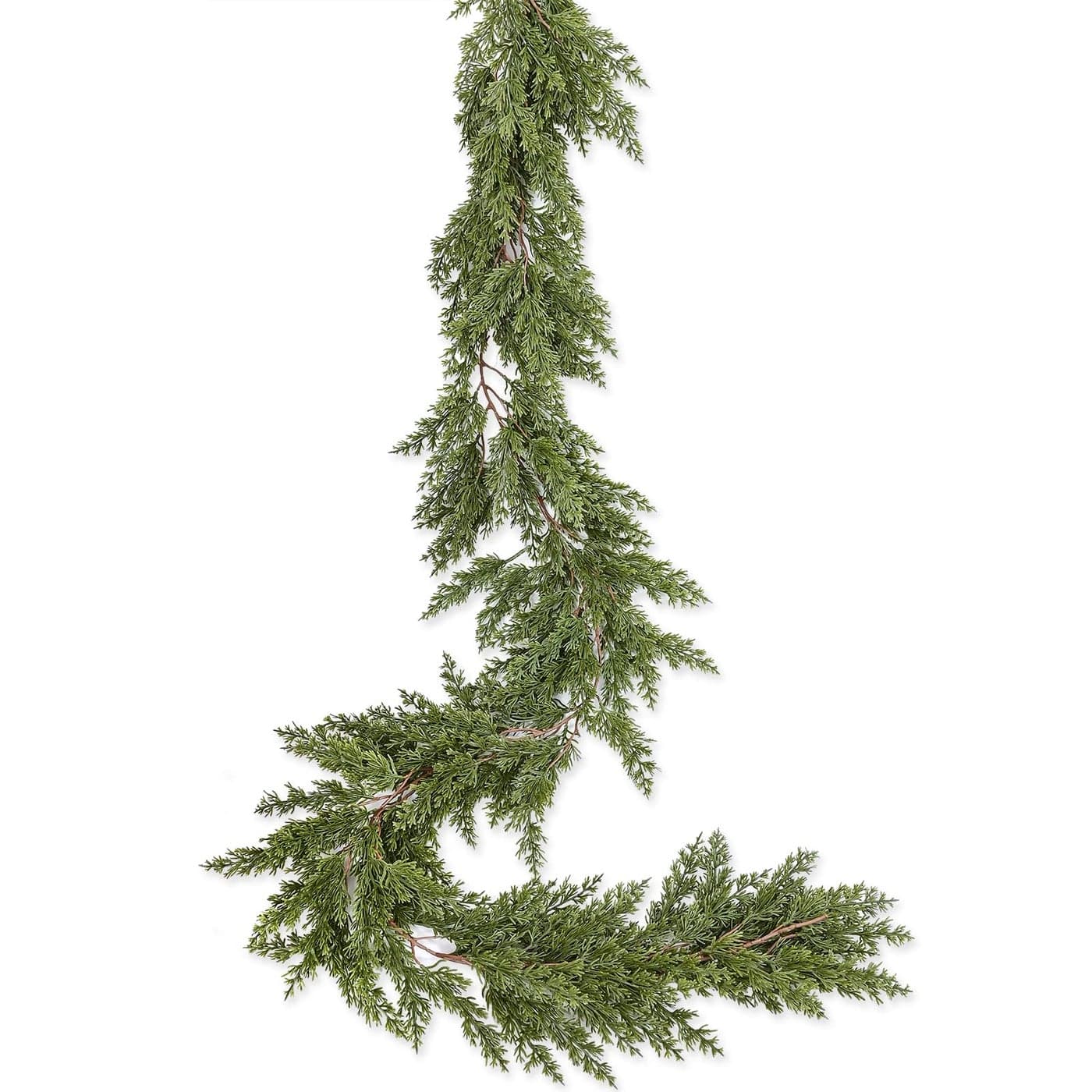 Fomlily Pine Christmas Garland 6Ft Realistic Cedar Cypress Greenery for Holiday Mantel Fireplace Table Centerpiece Home Xmas Decoration