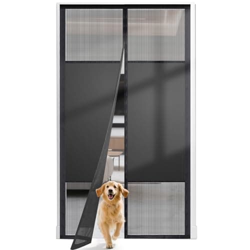 Magnetic Screen Door with Privacy Protection Thick PET Mesh Screen Fit for Door Size 36x80 InchProduct Size 38x81 Inch Pet Friendly Screen Curatin for Doorway to Keeps Bugs Out