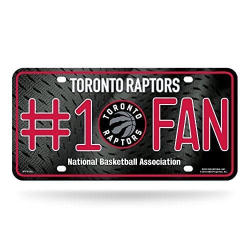 Rico Industries NBA Toronto Raptors #1 Fan Metal License Plate Tag, 6 x 11.5-inches