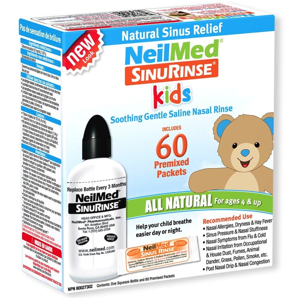 NeilMed Pharmaceuticals - Sinus Rinse Kids All Natural Kit - 60 Premixed Packets