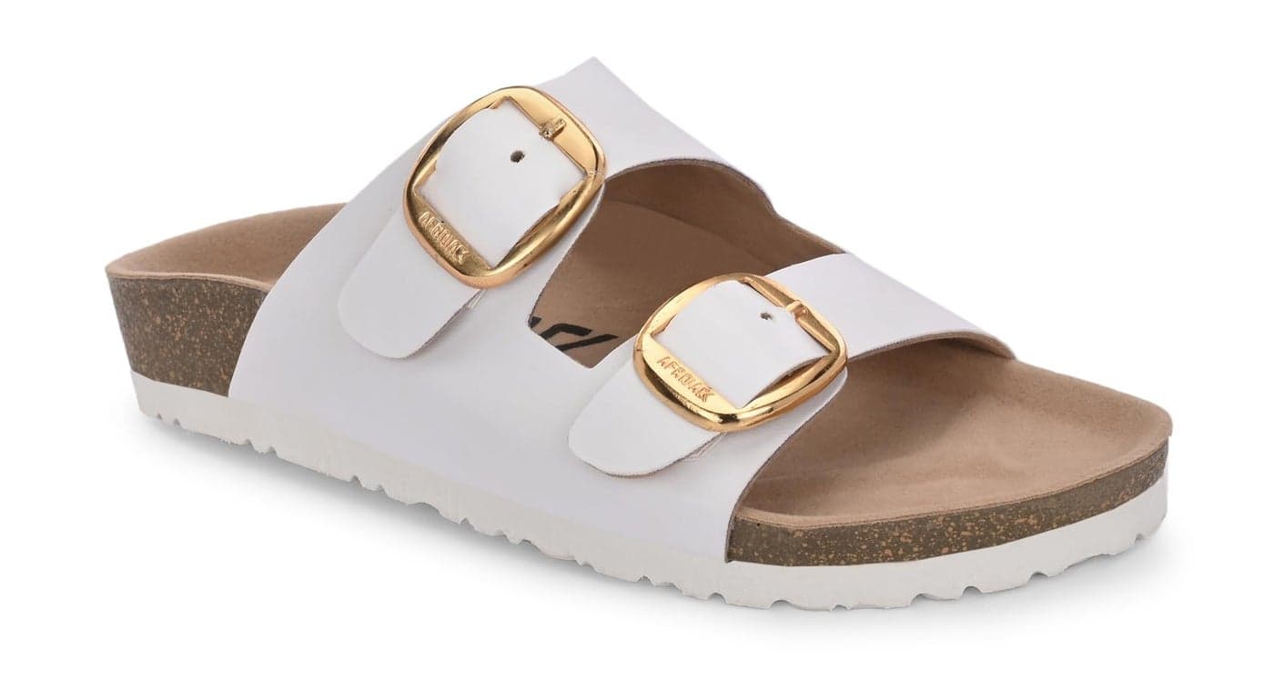 AFROJACK Womens Original Leather Milano Series Fashion Sandal (sw750) (White, UK Footwear Size System, Adult, Women, Numeric, Medium, 6)