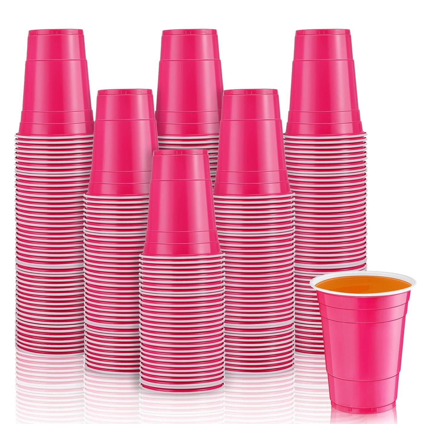 Lounsweer 100 Pack 16 Ounce Graduation Plastic Party Cups Disposable Heavy Duty Drinking Water Cups for Wedding New Year Baby Shower Festival Picnics Barbecues SuppliesPink