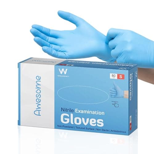 WALDENT Nitrile Medical Disposable Examination Gloves Small Pack of 80 pieces Powder Free Blue Gloves Ambidextrous Tear Resistant Medical Grade for Healthcare Dental and General Use