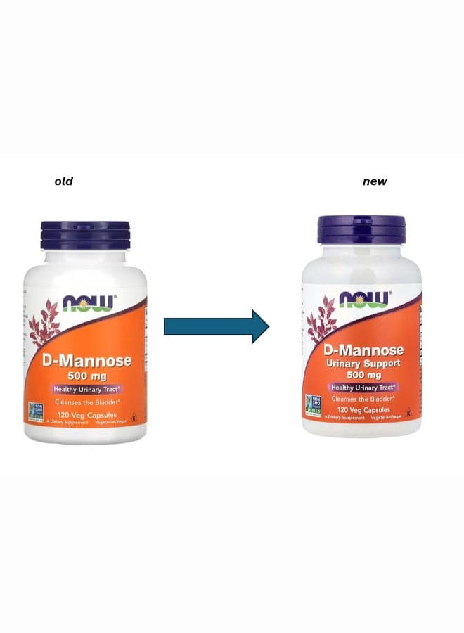 D-Mannose Dietary Supplement - 120 Veg Capsules 500 Mg
