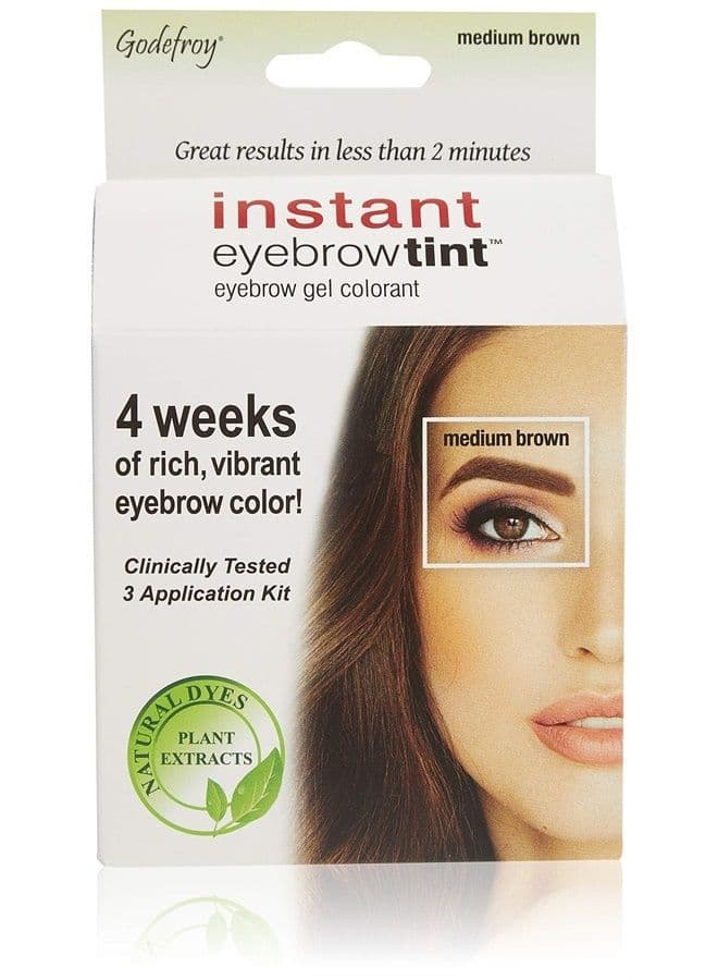 Instant Eyebrow Color, Medium Brown, 0.18 ounces, 12-weeks of long lasting, 3-applications per kit, 3 Count (Pack of 1)